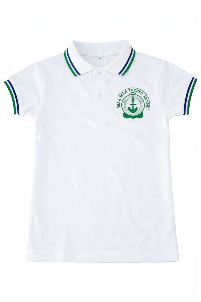 VTS PRIMARY & SECONDARY - Special White T-shirt Striped Collar