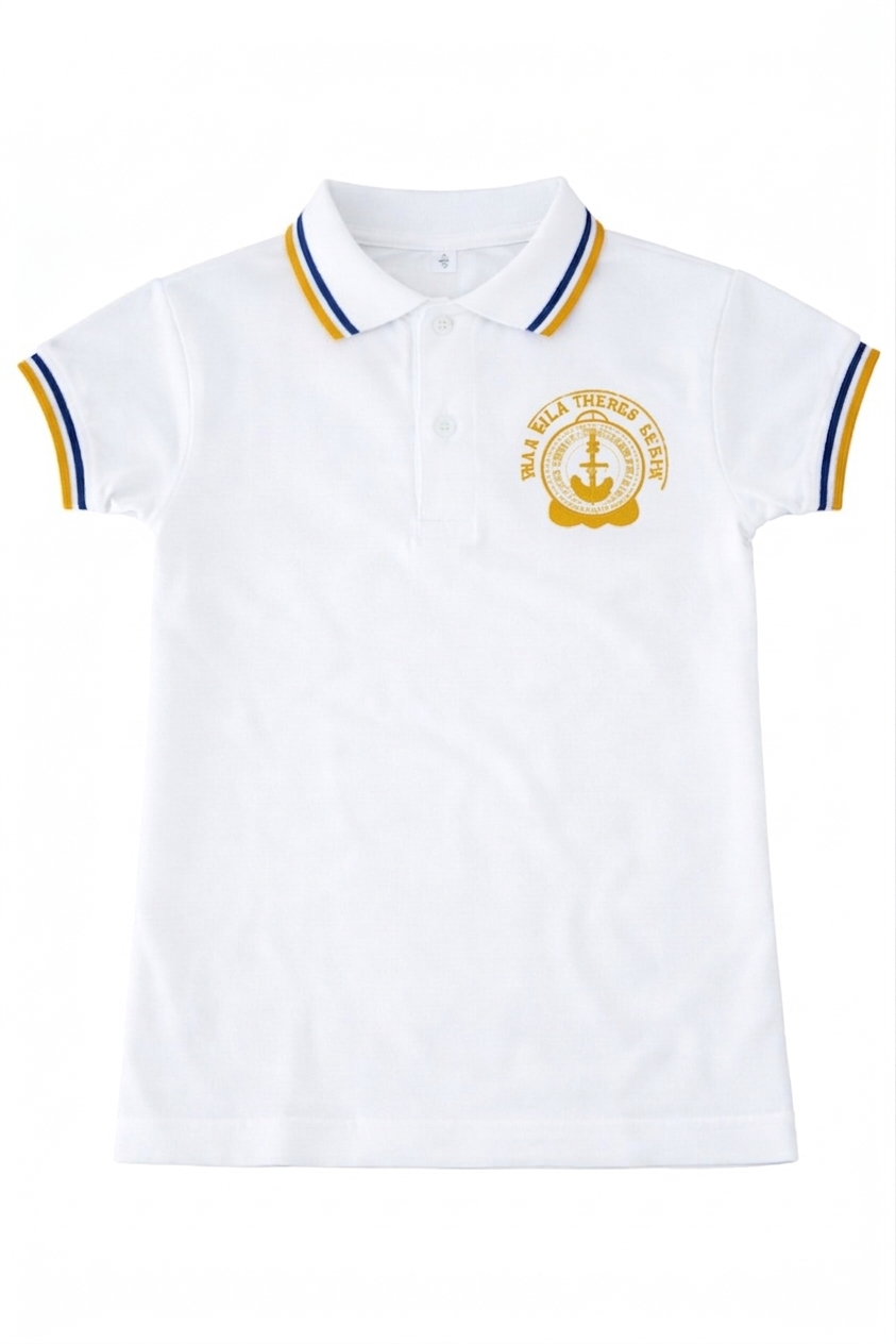 VTS PRIMARY & SECONDARY - Special White T-shirt Striped Collar