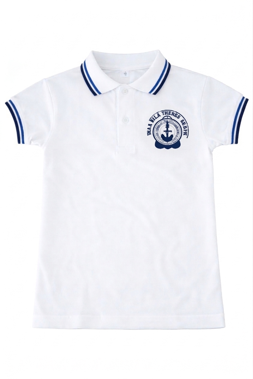 VTS PRIMARY & SECONDARY - Special White T-shirt Striped Collar
